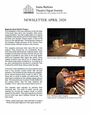 Santa Barbara Theatre Organ Newsletter
